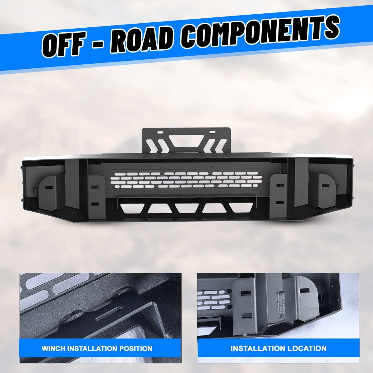 FIT For 2021-2025 2026 Ford Bronco Front Bumper Assembly Heavy Duty Textured Steel