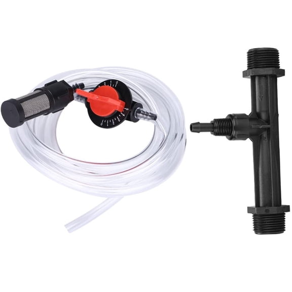 Venturi Fertilizer Injector Kit for Irrigation System with Adjustable Dosing Ratio Hose Filter and Check Valve Fittings