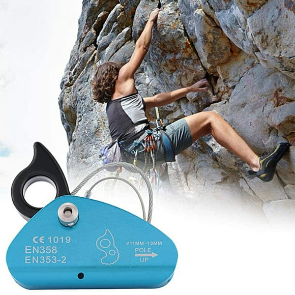 Climbing Rope Grabber Rope-friendly Self-locking Wear-resistant Portable Anti-rust High-altitude Fall Protection Corrosion Resistant Heavy Duty Ice Climbing Rope Grabbing Tool Climbing Gear