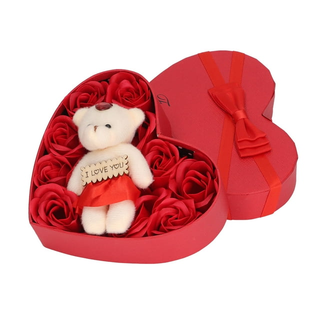 Bath Soap Flower Rose, Románica en Forma de Corazón de Jabón Duradero Rosa de Flores Decoraciones para el Hogar para Aniversario