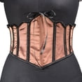 thumbnail image 3 of Women's Underbust Satin Waist Cincher Corset Shaper Bustier Top Underbust Lace Up Steel Boned Waist Trainer Ladies Costume Tummy Control Corset Clearance, 3 of 7