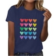thumbnail image 1 of Diufon Hauts de la Saint-Valentin pour Femmes Décontracté Manches Courtes Col Rond Chandail Chemise Imprimé Graphique Mignon Tendance, 1 of 5