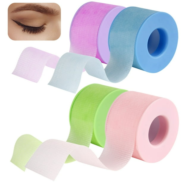 4 rollos de cinta para pestañas, cinta adhesiva para extensión de pestañas, cinta para pestañas transpirable para extensión de pestañas, tela microporosa debajo de los ojos, cinta para extensiones de