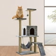 thumbnail image 4 of de gato de varios niveles Torre de gato con hamaca para rascar Condominio de gato Soporte de escalada Casa de percha Gatitos Juguete Gris claro, 4 of 8