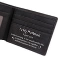 thumbnail image 3 of Personalized Leather Wallet For Husband, Engraved RFID Blocking Bifold Stylish Black Wallet For Husband From Wife Valentine's Day Birthday Christmas Gifts, 3 of 7
