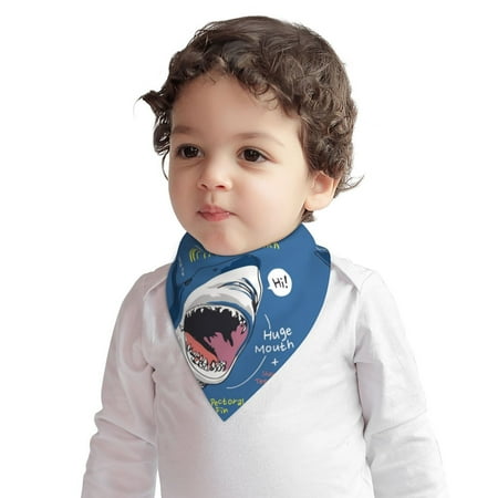 Rocae Great White Shark for Baby Bibs for Girls and Boys 100% Cotton Baby Bandana Drool Bibs for Unisex