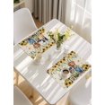 thumbnail image 5 of Spring Dog Placemats Set of 6, Sunflower Daisy Botanical Rustic Placemats for Dining Table, Place Mats for Kitchen Tabletop, Waterproof Wipeable Dining Table Mats Set, 5 of 9