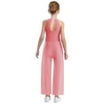 thumbnail image 3 of Sholeno Kids Girls Lyrical Latin Jazz Dance Jumpsuit Shiny Dance Romper Gymnastics Leotard Wide Leg Bodysuit Pink 10, 3 of 6