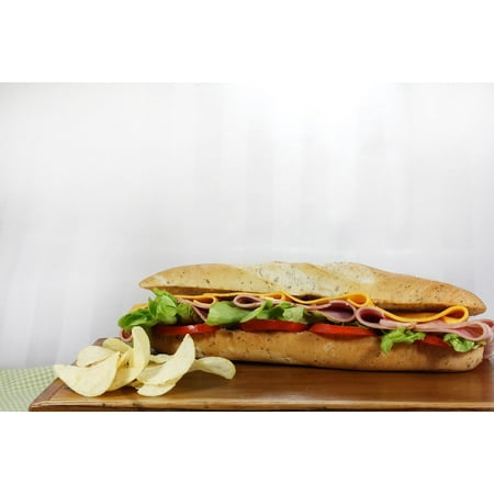 Peel-n-Stick Poster of Sandwich Lunch Food Lettuce Poster 24x16 Adhesive Sticker Poster