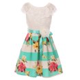 thumbnail image 3 of Little Girls Elegant 2 Way Off Shoulder Lace Floral Birthday Party Flower Girl Dress Mint 4 (2J1K2S9), 3 of 5