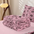 thumbnail image 5 of Homewish Dreamy Bow-Tie Zipper Twin Comforter Sets with Fitted Sheet and 2 Pillowcases For Girls,Black Pink Zipper Bedding Set,Pink Reversible,4-Piece, 5 of 7