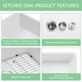 thumbnail image 3 of Mocoloo 30"x18"x10" Rectangular Single Bowl White Farmhouse Kitchen Ceramic Sink, 3 of 6