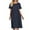 Blue, variant on HERESOM Women Plus Size Sun Dresses Fashion Women Summer Casual Round Neck Short Sleeve High Waist Dress
