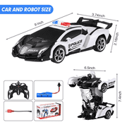 Petbank Remote Control Car for Kids, RC Transform Robot Car Toy, 1:18 Rechargeable Race Car, 2.4Ghz RC Cars for Boys Girls 3-12, White