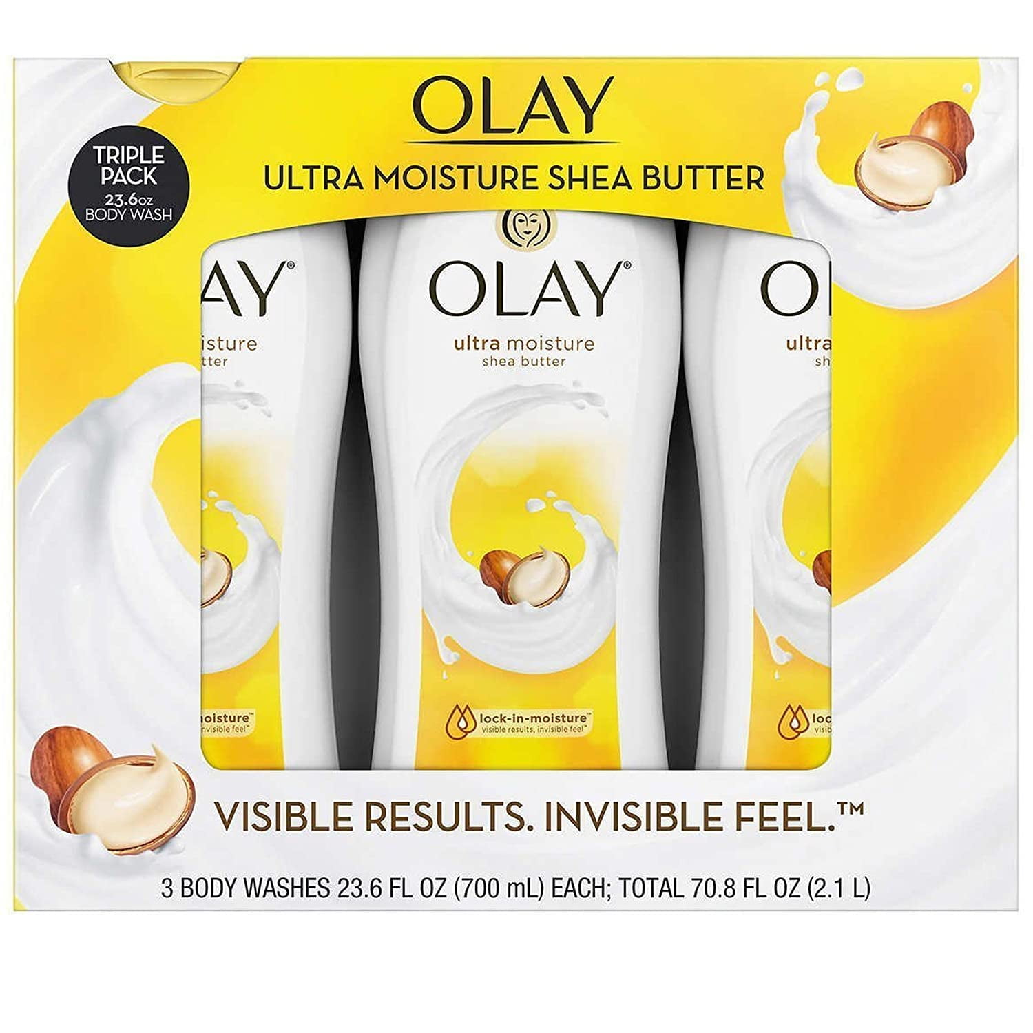 Olay Ultra Moisture Body Wash With Shea Butter, 23.6 Fl Oz X 3 Pack