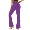 thumbnail image 2 of Women's V Back Scrunch Butt Flare Leggings Ruched Bell Bottom Yoga Pants, 2 of 8