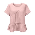 thumbnail image 4 of Womens Floral Babydoll Tops，Lightweight Gauze 3/4 Sleeve Blouses Women'S Print T Shirt 3/4 Puff Sleeve Pleated Blouse Embroidered Tops Business Casual Outfits Boho Floral Tops XL, 4 of 4