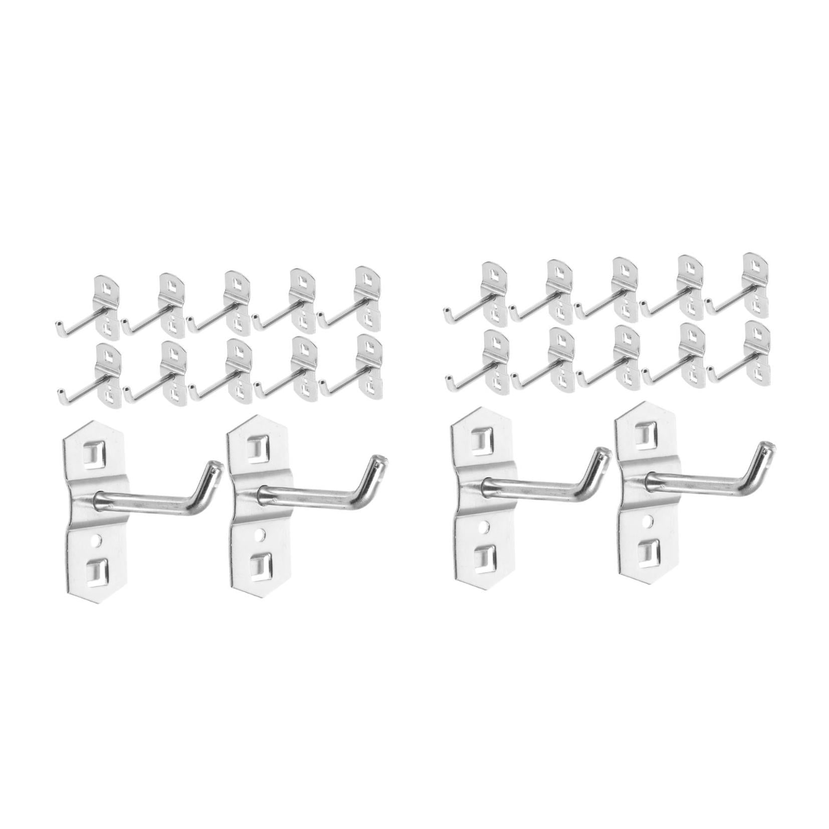 FRCOLOR 24 pcs Retail Display Hooks Metal Pegboard Hanging Hooks Wall Panel Hanger Heavy Duty Iron Hooks for Shop Garage Wall Organization