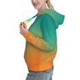 thumbnail image 2 of Kdxio Orange To Teal Gradient1 Print Womens Oversized Hoodies Sweatshirts Hooded Pullover Tops Sweaters Casual-X-Large, 2 of 7