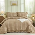 thumbnail image 4 of Juego de edredón WONGS BEDDING Khaki Ruffle Farmhouse King, 4 of 7