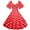 Red, variant on Viikei Women's Fit and Flare Short Sleeve Dress,Plus Size Short Sleeve Dress for WomenPolka Dot Puffy V-Neck High-Waisted Party Dresses