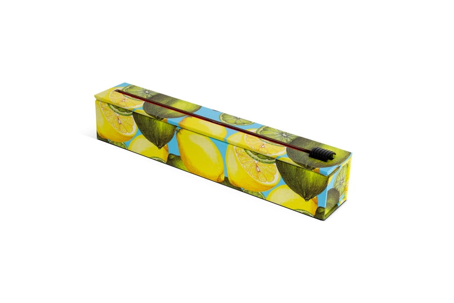 ChicWrap Lemon Foil Dispenser - Refillable Foil System with Slide Cutter, Non-Slip Base,  12" x 30'  Roll of Heavy Duty Professional Grade Aluminum Foil