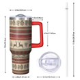 thumbnail image 2 of Red and Brown Christmas Pattern Tumbler with Handle and Lid,40oz Double Wall Vacuum Insulated Tumbler,Cups Gift for Women and Men, 2 of 7