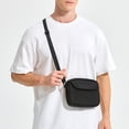 thumbnail image 1 of Bolsa bandolera de hombre Mochila impermeable de nylon para el pecho, mochila de hombro negra ligera, mochila de viaje deportiva al aire libre con múltiples bolsillos, 1 of 6