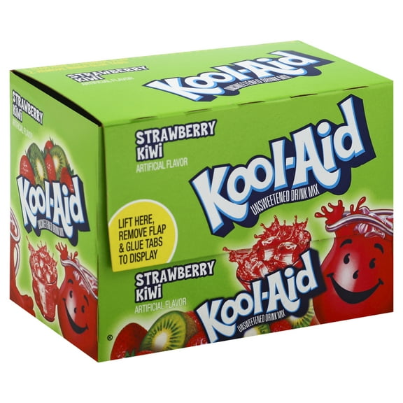 Kool-Aid Strawberry Kiwi Artificial Flavor Unsweetened Drink Mix Packets, 48 Count Box (0.22 oz Each)