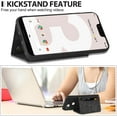 thumbnail image 6 of REQO Phone Case for Google Pixel 3 XL Wallet Cover with Tempered Glass Screen Protector and PU Leather Credit Card Holder Stand Rugged Cell Accessories Pixel3XL Pixel3 LX Pixle 3XL Women Men Black, 6 of 7