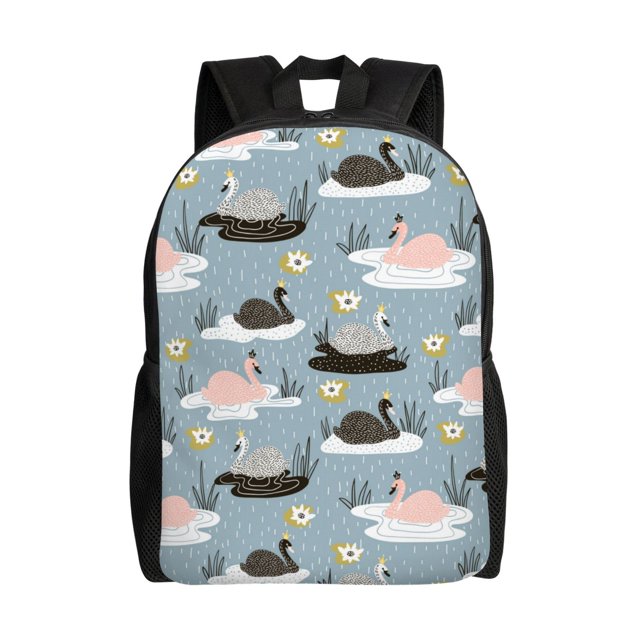 Disketp Swan Princess On Lake Mochila Unisex de Apertura Lateral Completa, Mochila para Laptop para Escuela, Trabajo y Viajes
