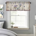 thumbnail image 5 of Purple Floral Window Valance for Kitchen, Spring Flowers Bicycle Butterfly Vintage Letter Paper Rod Pocket Short Curtain for Small Windows, Light Filtering Decorative Valance, 56 x 16 Inch, 5 of 9