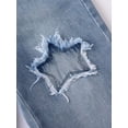 thumbnail image 6 of FEDPOP Baggy Jeans for Girls Wide Leg Ripped High Elastic Waisted Denim Pants Cute Summer Trousers Y2K Streetwear 7-14Y, 6 of 7