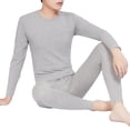 thumbnail image 2 of 2Pcs/Set Men's Thermal Underwear Set, Microfiber Soft Fleece Lined Long Johns, Winter Warm Base Layer Top & Bottom, 2 of 8
