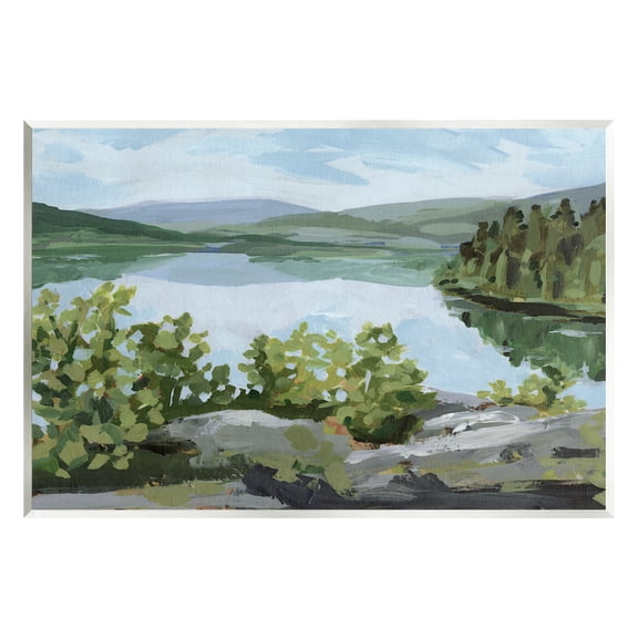 Stupell Forest Lake Clearing Scenery Landscape Painting Wall Plaque Unframed Art Print Wall Art