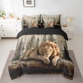 thumbnail image 2 of Castle Fairy Lion Wildlife Bedding Comforter Set,Vintage Cabin Lodge Full Bedding Set, 2 of 8