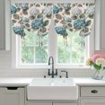 thumbnail image 4 of Teal Hydrangea Balloon Curtains for Windows, Bedroom Curtains 54 Inch Length, Retro Botanical Floral Farmhouse Tie Up Curtains Panels Thermal Insulated Bathroom Curtains Window 42"x54", 4 of 8