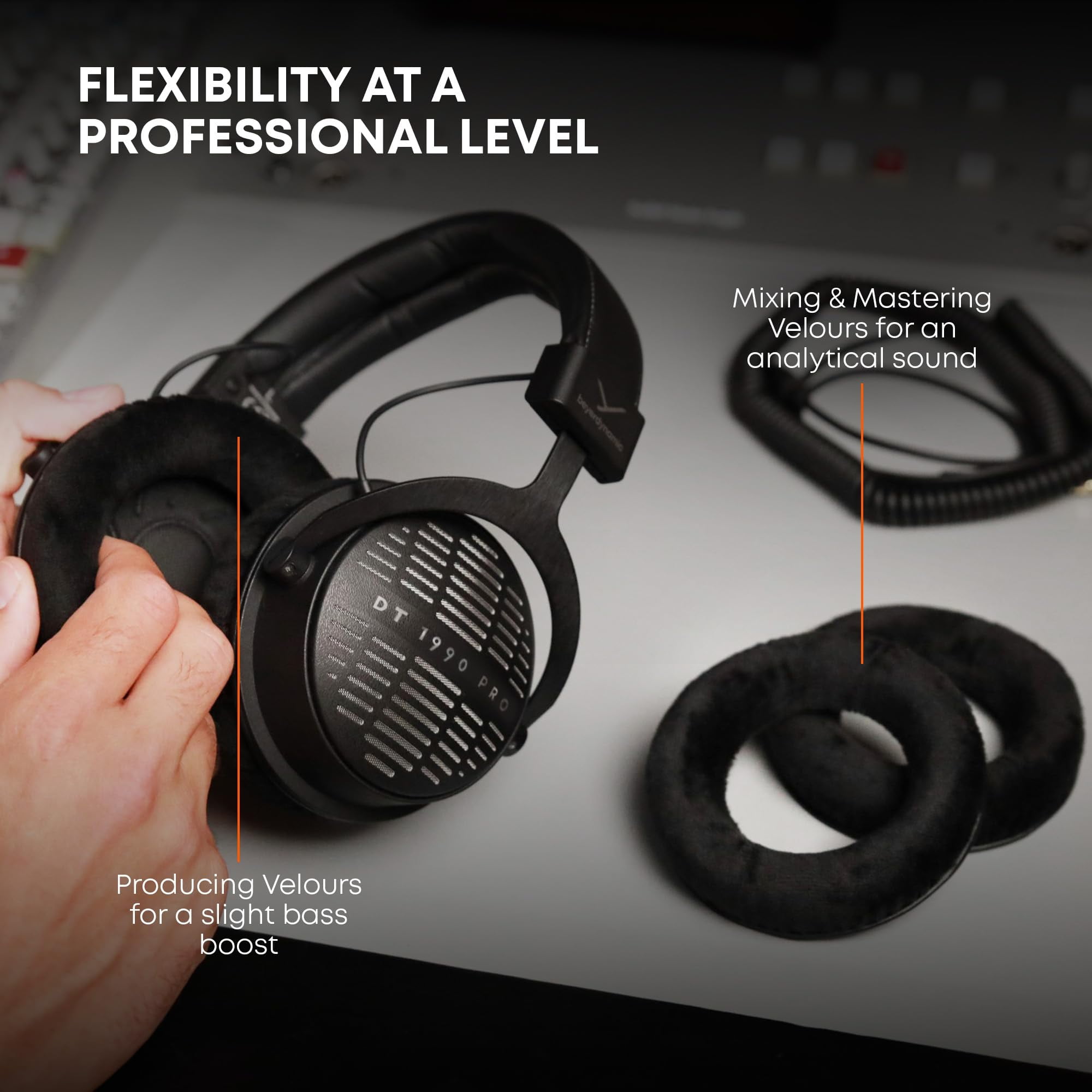 beyerdynamic DT 1990 PRO MKII Wired Over-Ear, 30 Ohm, Open Back, Professional Recording Studio Monitor Headphones for Mixing, Editing, Audiophile, DJ Stereo Headsets, Made in Germany, Black