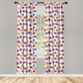 thumbnail image 3 of Ambesonne Christmas Curtains, Colorful Xmas Baubles, Pair of 28"x95", Violet Blue and Pink, 3 of 5