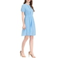thumbnail image 4 of INSPIRE CHIC Women's Flowy Lace Insert Casual Fit and Flare Dresses Blue XL, 4 of 6