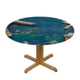 thumbnail image 3 of nygtbtfer Wooden Ocean Starfish Round Fitted Tablecloth with Elastic Edge Fitted Table Cloth for Round Table Circular Table Cover Wipeable Round Elastic Table Cloth 46-50, 3 of 8