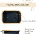 thumbnail image 5 of Evideco French home goods Collapsible Polyester and Bamboo Storage Basket, Black, 5 of 7