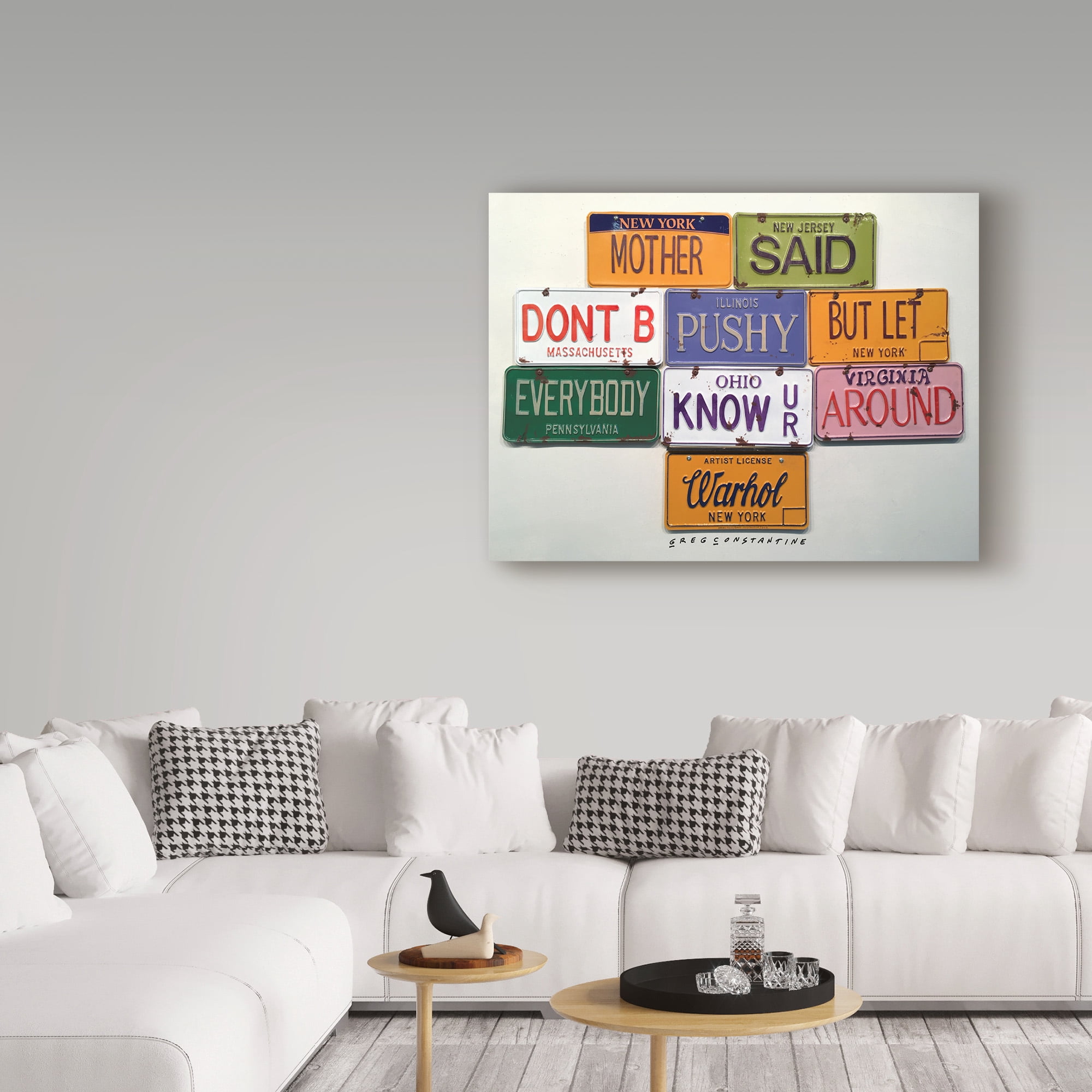 Trademark Fine Art 'Warhol Dont B Pushy' Canvas Art by Gregory Constantine