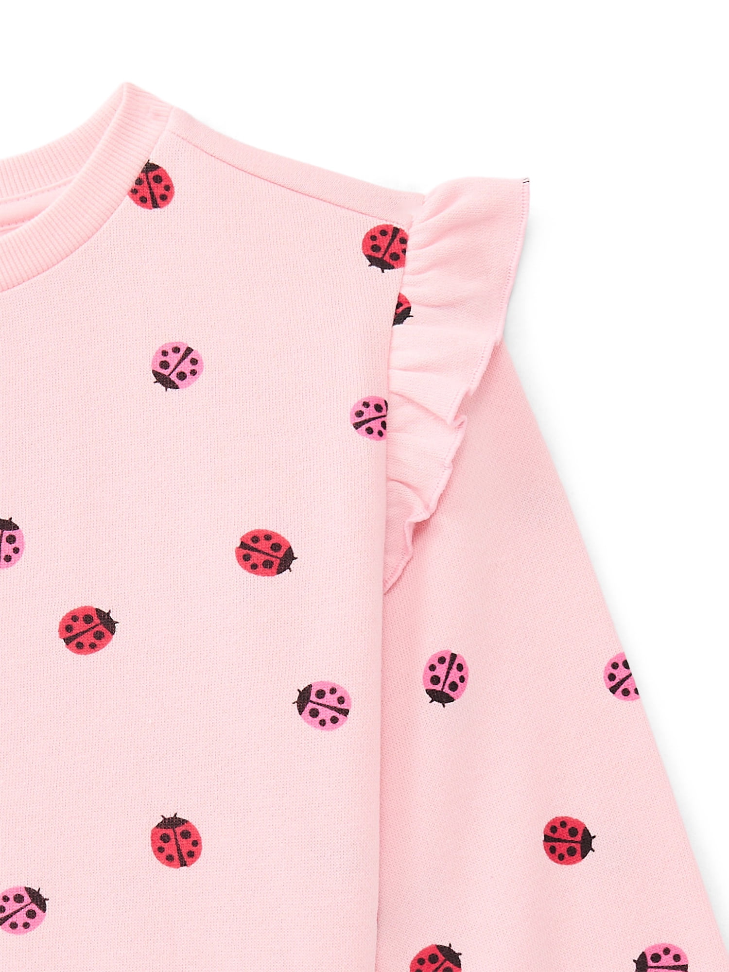 Wonder Nation Toddler Girls Fleece Crewneck Top with Long Sleeves, Sizes 12M-5T
