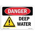 thumbnail image 1 of SignMission OS-DS-D-35-L-1116 OSHA Danger Sign - Deep Water, 1 of 1