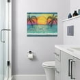 thumbnail image 6 of Palm Tree Beach Decor Wall Art Sea Ocean Coastal Nautical Summer Landscape Just Breathe Pictures Wall Decor Canvas Painting Prints Modern Home Artwork Framed for Bathroom Living Room 16"x12", 6 of 6