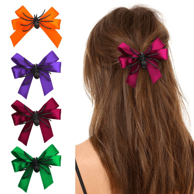 Havilah Halloween Hair Clip 8 Pcs set- Spider Bow Hair Clips Cosplay Party Hairpins Hair Pins -98