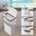 thumbnail image 3 of Bote de Basura Cocina, 18L Cubo De Basura Autom&aacute;tico Con Sensor, Bote de Basura de Pl&aacute;stico Grande USB Rechargeable para Cocina, Oficina, Sala, Retrete, Rec&aacute;mara, 3 of 8