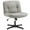Khaki Gray, variant on EDX Armless Office Fixed Chair, Wide Ergonomic Artificial Leather Swivel Chair with Height Adjustable, Comfortable Computer Accent Chair for Living or Bed Room, Khaki Gray