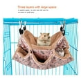 thumbnail image 5 of Small Animals Warm Plush Triple Cage Hanging Hammock Bed, Guinea Pig Cage Accessories Bedding, Warm Hammock for Parrot Ferret Squirrel Hamster Rat Playing Sleeping, 5 of 6